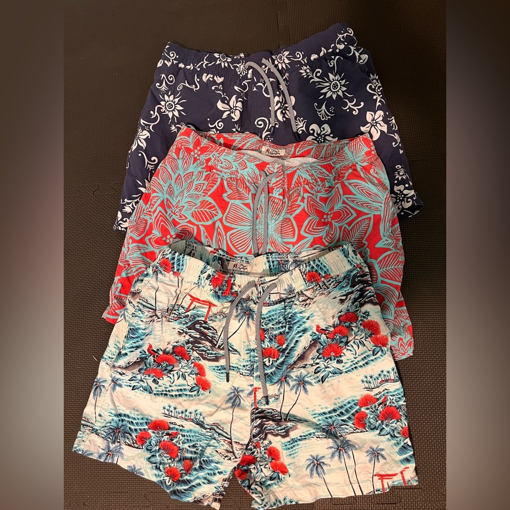 Lot of 3 Reyn Spooner brand swim trunks - size L